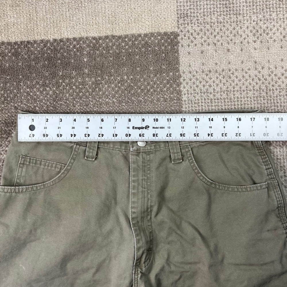 Wrangler Mens Carpenter Shorts Size 36 Green Canvas Cotton Workwear‎ - Picture 5 of 9